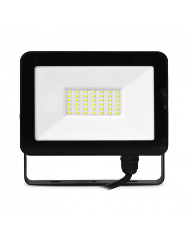 LUMOS SLIM II PROJECTEUR 30W 3000K PLAT NOIR IP65 MIIDEX VISION-EL 100067