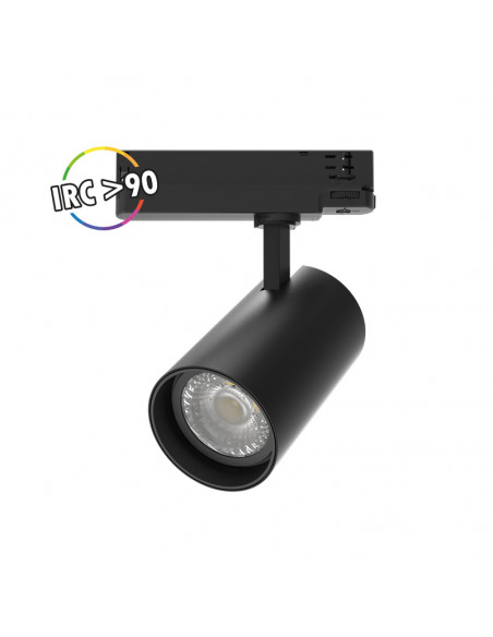 Spot LED COOL II sur Rail Noir 35 Watts 3000K 3500 LM IRC90 avec adaptateur rail 3 allumages MIIDEX VISION-EL 100230