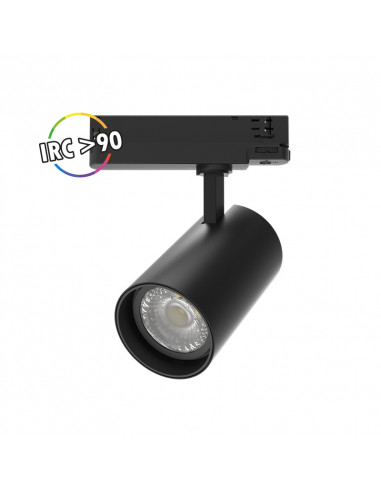 Spot LED sur Rail Noir COOL II 35 Watts 4000K 3500 Lumens IRC90 avec adaptateur rail 3 allumages MIIDEX VISION-EL100231