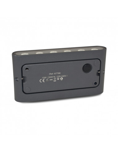 GRENACHE APPLIQUE RECT 10W 3000K GS ANT IP54 MIIDEX VISION-EL 67788