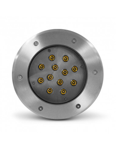 Spot LED ETNA Encastrable Sol Rond 12 Watts 3000K Inox 316 L IP67 MIIDEX VISION-EL 677935