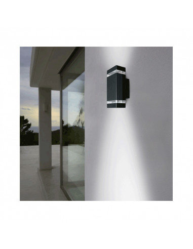 Applique Murale Carignan GU10 x 2 Gris Anthracite IP54 MIIDEX VISION-EL 7003