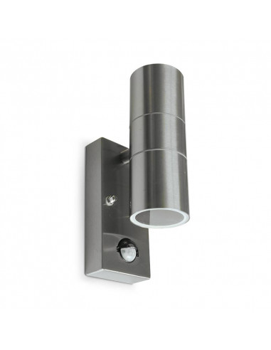 CLAIRETTE D/I APPLIQUE 2 X GU10 IP44 CYLINDRIQUE INOX 304 + DETECT IR MIIDEX VISION-EL 70038