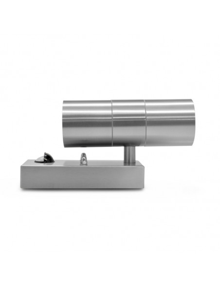 CLAIRETTE D/I APPLIQUE 2 X GU10 IP44 CYLINDRIQUE INOX 304 + DETECT IR MIIDEX VISION-EL 70038