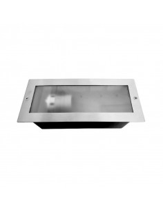 PITON E27 SPOT ENCASTRABLE IP44 RECTANGLE INOX 304 MIIDEX VISION-EL 70746