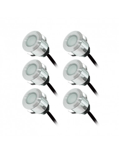 TERRASSO KIT SPOT 6 X 0,6W 12V 4000K ROND IP67 + ALIM MIIDEX VISION-EL 70751