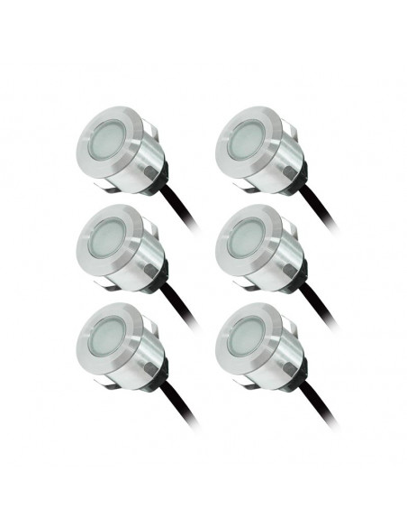 TERRASSO KIT SPOT 6 X 0,6W 12V 6000K ROND IP67 + ALIM MIIDEX VISION-EL 70752