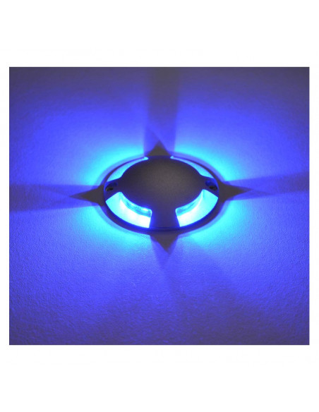 Spot LED Balise Bleu Rond 4 diffuseurs 1 Watt STROMBO IP67 MIIDEX VISION-EL 70781
