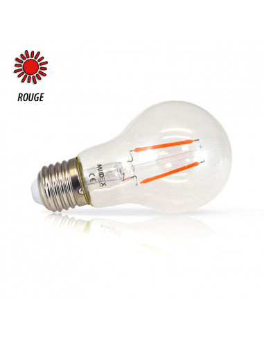 LED FIL COB BULB E27 2W ROUGE BLISTER MIIDEX VISION-EL 71384