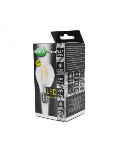LED FIL COB BULB E27 4W 4000K CLR BOITE MIIDEX VISION-EL 713882