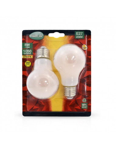 LED FIL COB BULB E27 8W 2700K DEPOLI BLISTER X2 MIIDEX VISION-EL 71454