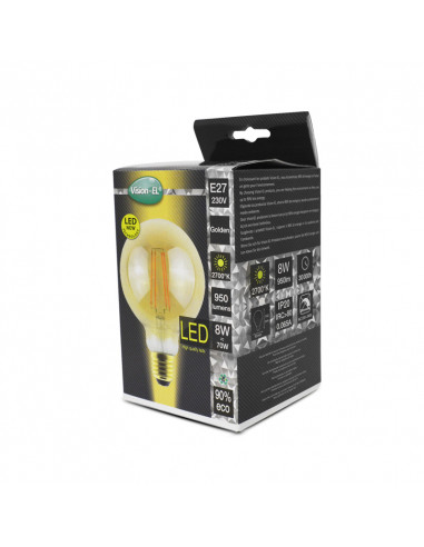 Ampoule LED Golden E27 G95 Filament 8W 2700K MIIDEX 7151