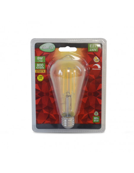 LED FIL COB ST64 E27 8W 2700KDIM BOITE MIIDEX VISION-EL 71590
