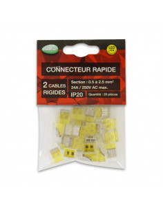 CONNECT RAPIDE 2 FILS RIGIDE POLYBAG PACK DE 20 MIIDEX VISION-EL 7222 2