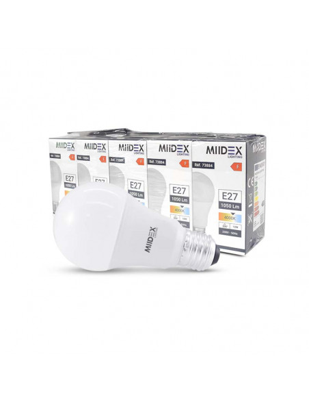 LED 12W BULB E27 4000K BOITE PACK 5 MIIDEX VISION-EL 738841