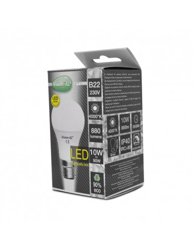 LED 10W BULB B22 4000K BOITE MIIDEX VISION-EL 739351