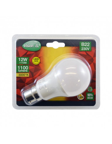 LED 12W BULB B22 3000K BLISTER MIIDEX VISION-EL 73938