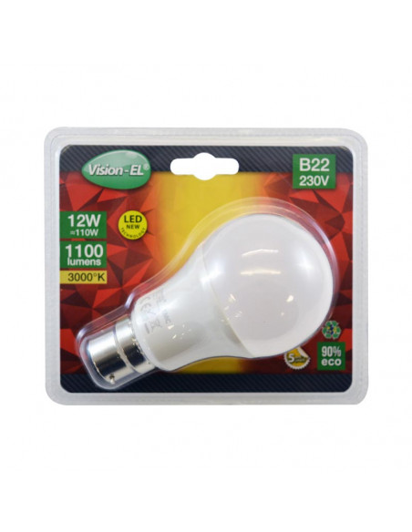 LED 12W BULB B22 3000K BLISTER MIIDEX VISION-EL 73938