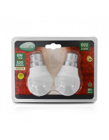 LED 6W G45 BULB B22 4000K BOITE MIIDEX VISION-EL 74863