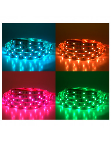 BANDEAU COULEURS 5M 30LED ET 7,2W/M IP67 12V SILICON MIIDEX VISION-EL 75033