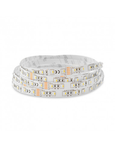 BANDEAU COULEURS + 4000K 5M 60LED 19,2W/M IP20 24V BOITE 5ANS MIIDEX VISION-EL 751691