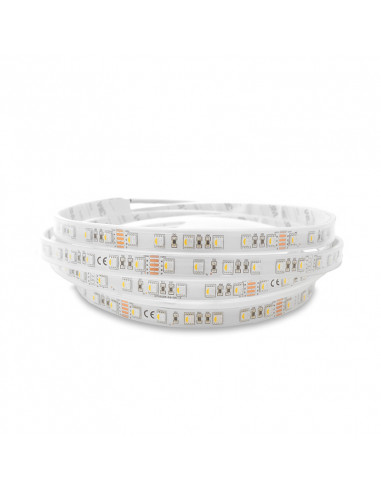 BANDEAU COULEURS + 4000K 5M 60LED 14,5W/M IP67 24V BOITE 5ANS MIIDEX VISION-EL 751695