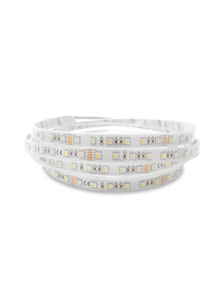BANDEAU COULEURS + 4000K 5M 60LED 14,5W/M IP67 24V BOITE 5ANS MIIDEX VISION-EL 751695