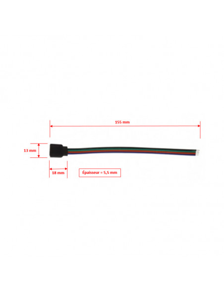 BANDEAU CONNECT JONCTION + CÂBLE FEMELLE RGB MIIDEX VISION-EL 75261