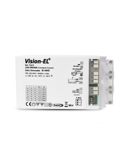 ALIM DALI PUSH 45W 14-43VDC 1050-1600MA IP20 5ANS MIIDEX VISION-EL 75474