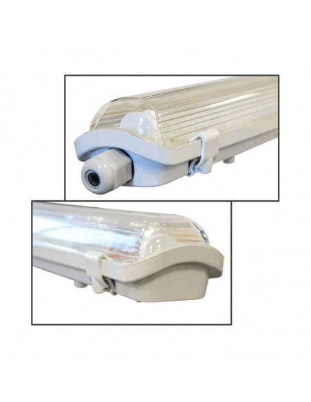 MEKONG ETANCHE TUBE LED 1200 X 1 PHASE NEUTRE MEME COTE (X10) MIIDEX VISION-EL 759001