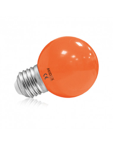 LED 1W BULB E27 ORANGE BLISTER X2 MIIDEX VISION-EL 76203