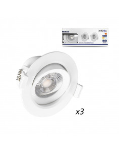 CARAT SPOT DIAM 90MM 5W 3000K PACK DE 3 MIIDEX VISION-EL 763617