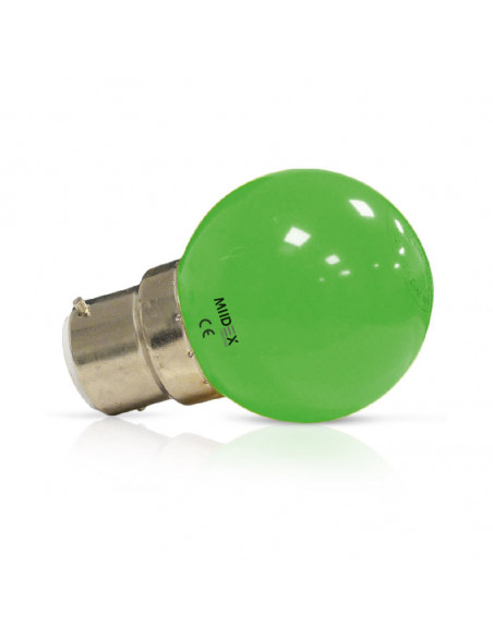 LED 1W BULB B22 VERTE BOITE MIIDEX VISION-EL 7644