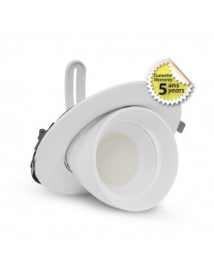 Spot BOUTICA LED Escargot Rond Inclinable et Orientable Blanc 38W CCT D.190mm 3K/4K/6K Blanc MIIDEX VISION-EL 767440
