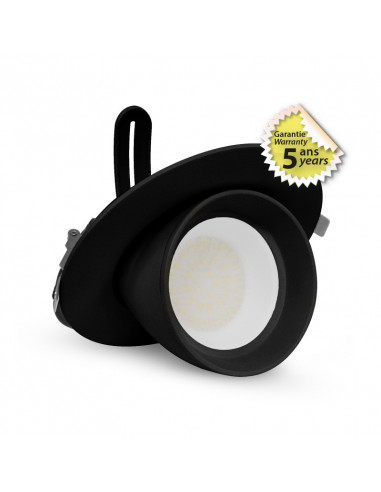 BOUTICA CCT SPOT ESCARGOT DIAM 190MM ORIENT 38W 3K/4K/6K NOIR 5ANS MIIDEX VISION-EL 767441