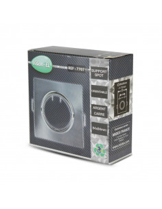 COLLERETTE CARRE SUPPORT DE SPOT 85 X 85MM ARGENT ORIENT MIIDEX VISION-EL 7707 2
