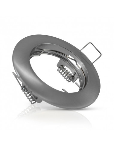 Support spot plafond Colerette Rond Argent Ø78 mm Fixe MIIDEX 7709