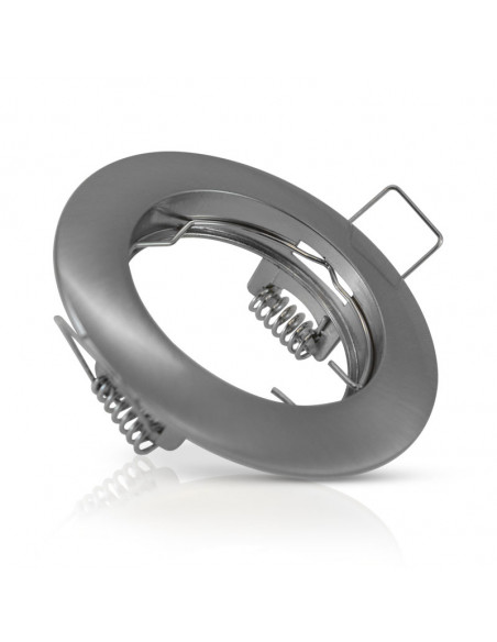 Support spot plafond Colerette Rond Argent Ø78 mm Fixe MIIDEX 7709