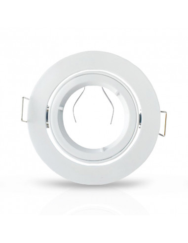 Support plafond Rond 1/4 de tour Orientable Blanc Ø95 mm MIIDEX VISION-EL 7711