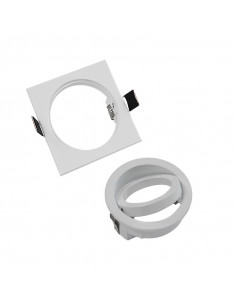COLLERETTE CARRE DECLIPS SUPPORT DE SPOT 88 X 88MM BLC ORIENT MIIDEX VISION-EL 7714 2
