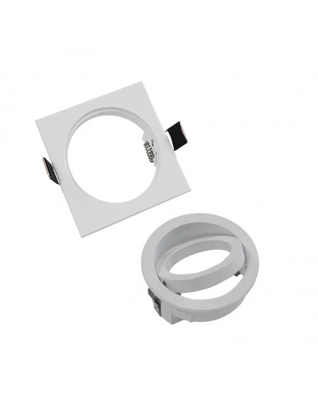 COLLERETTE CARRE DECLIPS SUPPORT DE SPOT 88 X 88MM BLC ORIENT MIIDEX VISION-EL 7714