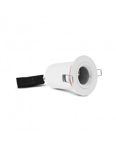 Support Spot plafond BBC Rond Blanc Fixe avec douille automatique Ø90 mm IP65 MIIDEX VISION-EL 77184
