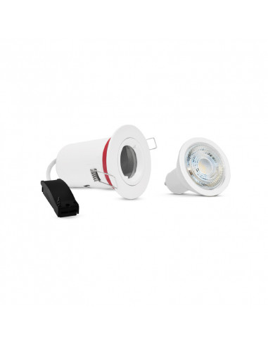 KIT BBC 6W SUPPORT SPOT BBC ROND BLC FIXE + GU10 DIM 4000K MIIDEX VISION-EL 77186