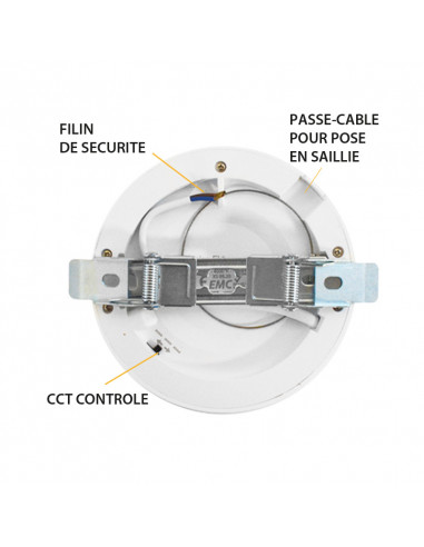 Plafonnier LED Blanc Ø125 6 Watts CCT Aldébaran Downlight Encastré MIIDEX VISION-EL 77492