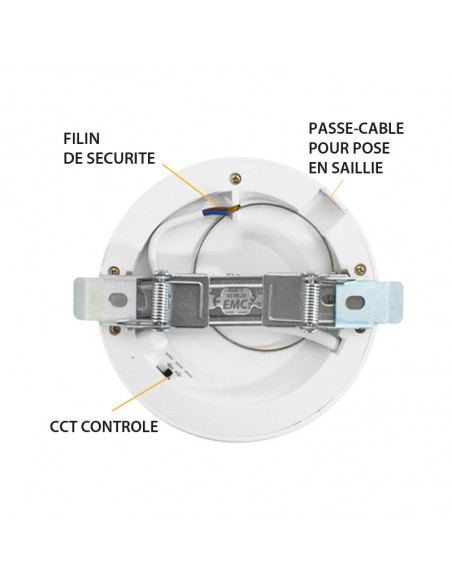 Plafonnier LED Blanc Ø125 6 Watts CCT Aldébaran Downlight Encastré MIIDEX VISION-EL 77492