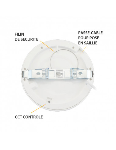 Plafonnier LED Blanc Ø170 mm 12 Watts CCT Dimmable Aldébaran Downligth Encastrement Ajustable MIIDEX VISION-EL 77555