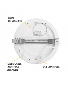 ALDÉBARAN DOWNLIGHT DIAM 225MM 18W CCT DIAM ENCAST AJUS DIM PC MIIDEX VISION-EL 77566 2