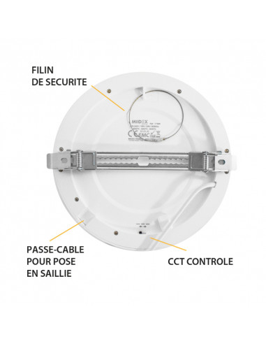 ALDÉBARAN DOWNLIGHT DIAM 225MM 18W CCT DIAM ENCAST AJUS DIM PC MIIDEX VISION-EL 77566