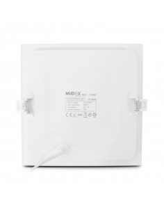 Plafonnier LED Blanc 200mmx200mm 15 Watts 3000K Slimy Carré MIIDEX VISION-EL 77640 2