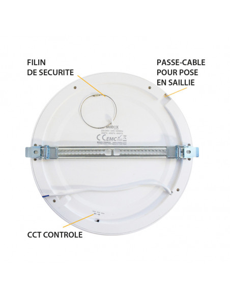 ALDÉBARAN DOWNLIGHT DIAM 295MM 24W CCT DIAM ENCAST AJUS PC MIIDEX VISION-EL 77674